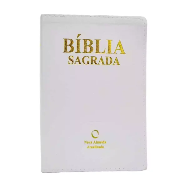 Bíblia Sagrada NAA Média Luxo Branca Com Índice
