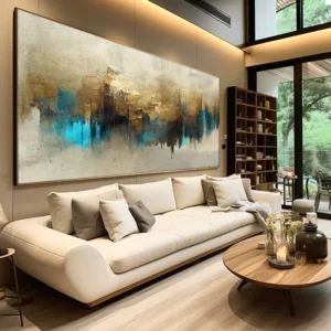 Quadro Decorativo Abstrato Textura de Parede Rasgada Hall da Luxo Sala Quarto Casa 4k