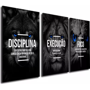 Quadro Decorativo Leão Execução Águia Foco Disciplina Lobo