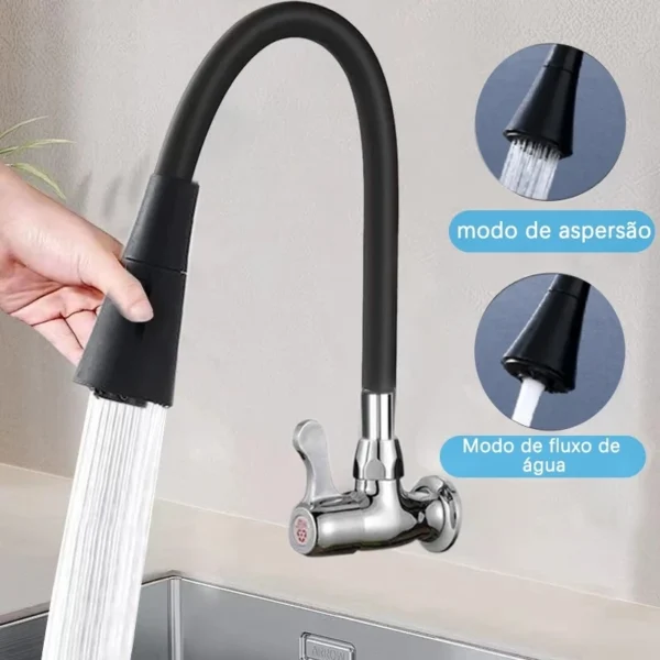 Torneira de cozinha flexível com giro de 360