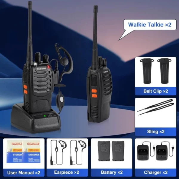 2 Rádio Comunicador Walk Talk Baofeng 777s com 16 Canais Alcance de 12Km - Image 4