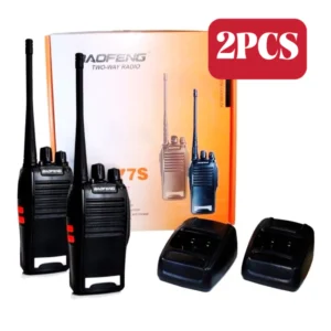2 Rádio Comunicador Walk Talk Baofeng 777s com 16 Canais Alcance de 12Km